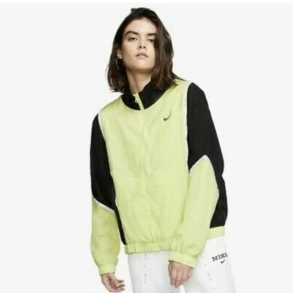 Nike Jacket Sportswear Windbreaker Full Zip Jacket Limelight Green Black XS - Picture 4 of 10